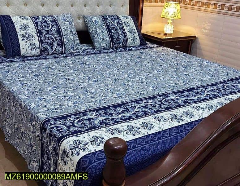 Crystal Cotton 3 Pcs Bedsheets (Premium quality) 14