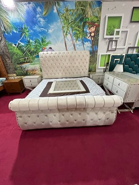 Bed dressing side table / double bed / bed / bed set / Furniture 5