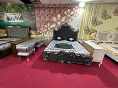 king bed set / double bed / dressing table / side table / wooden