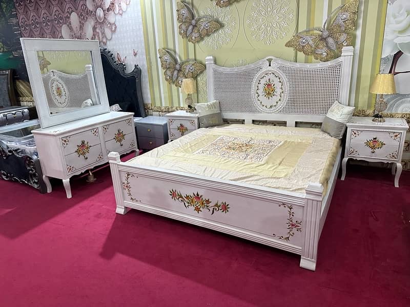 Double bed /side table/furniture/king size bed/wooden bed/dressing 2