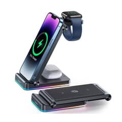 Joyroom JR-WQN01 15w 3-in-1 Foldable  3-in-1 magnetic wireless charger