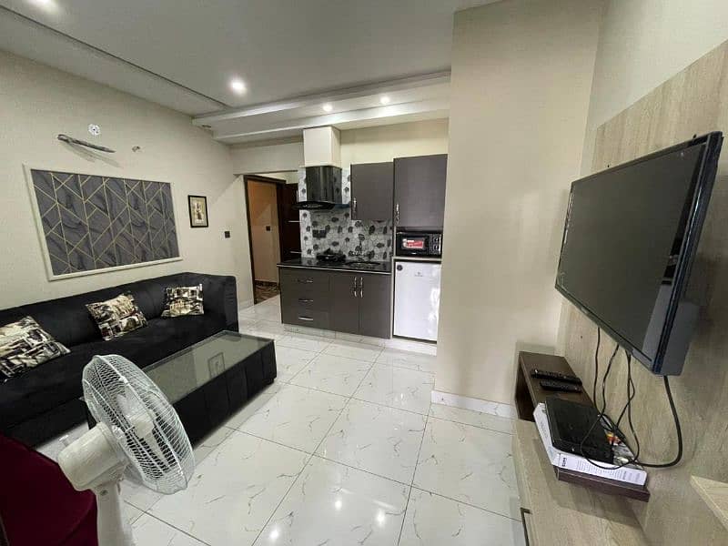 one bed room fully furnished apartment available in bahria town lhr 3