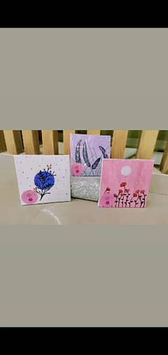 set of 3 hand paintings