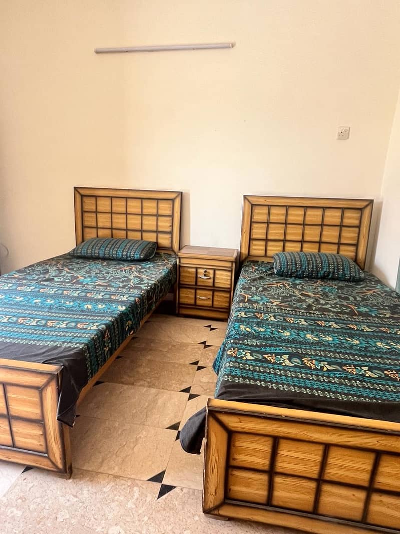 2 single bed set with cupboard for sale 2