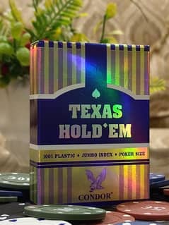 Imported Texas Hold'em Plastic Playing Cards (Red/Blue)