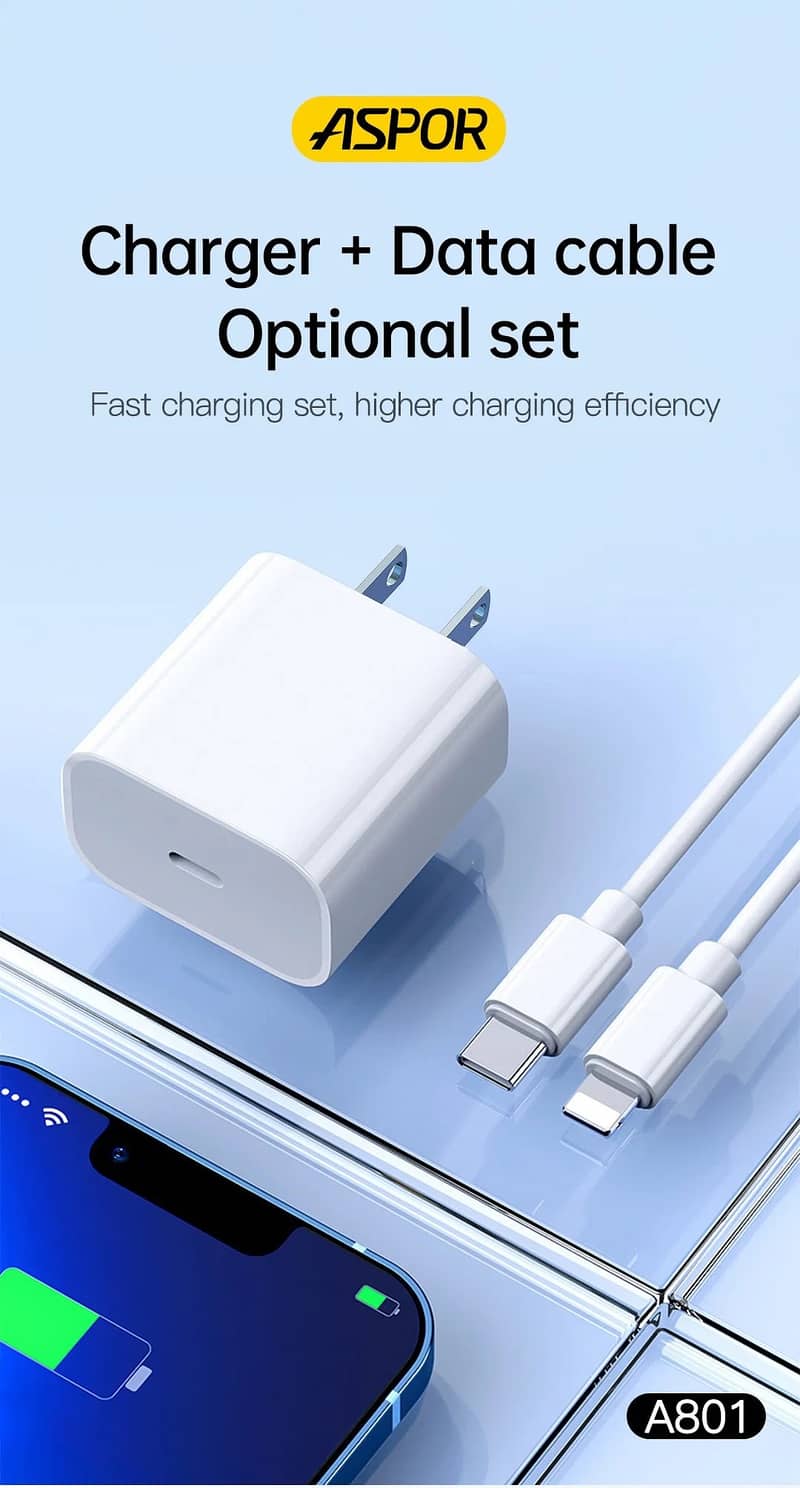 ASPOR A801 20W Fast Charging Adapter US PIN Quick Charge 1