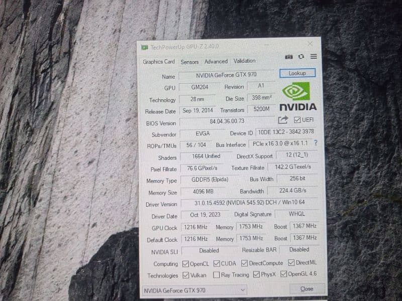 Nvidia GTX970, 4GB DDR5 graphics card, Good Condition 4