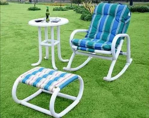 Outdoor PVC Plastic Chairs, Garden Patio furniture, Lawn and Terrace 4