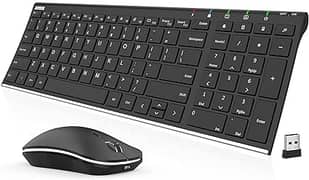 Arteck 2.4G Wireless Keyboard and Mouse Combo HW193MW162 Stainless Ult
