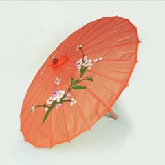 Chinese Wooden Umbrella- Fabric Bamboo Hand-painted - For decoration 0