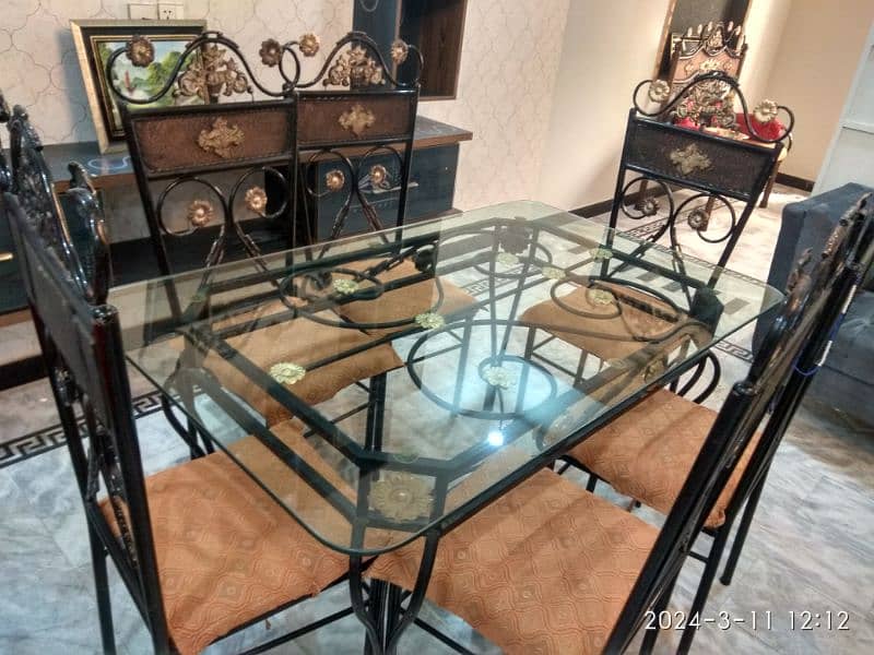 Dining table set/6 seater dining table set/iron chairs/home furniture 3