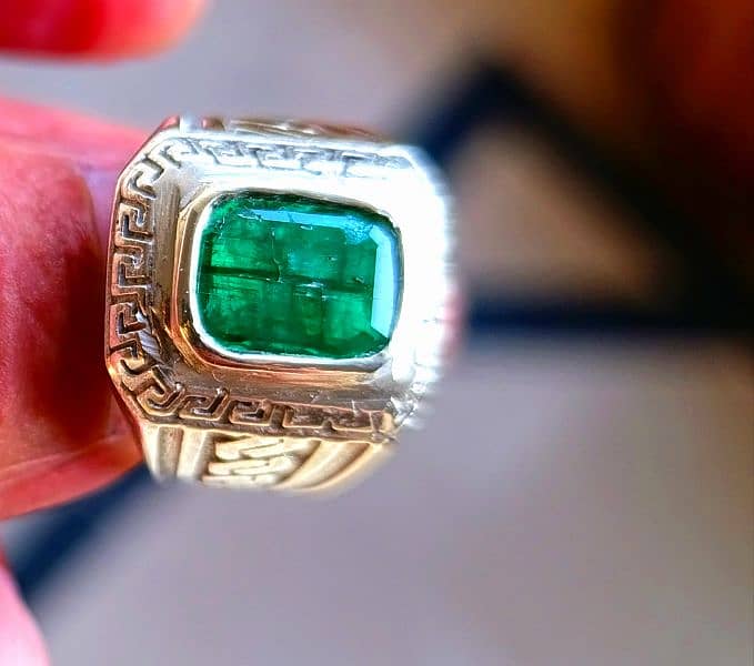 ~Emerald unheated untreated in a heavy silver ring 4
