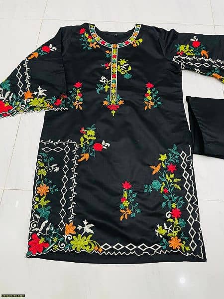 3psc embroidery stitched suit eid special offer 3