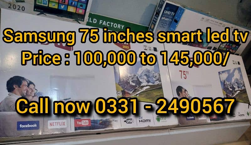 SALE SAMSUNG 75 INCHES SMART LED TV (HOME DELIVERY AVAILABLE) 0