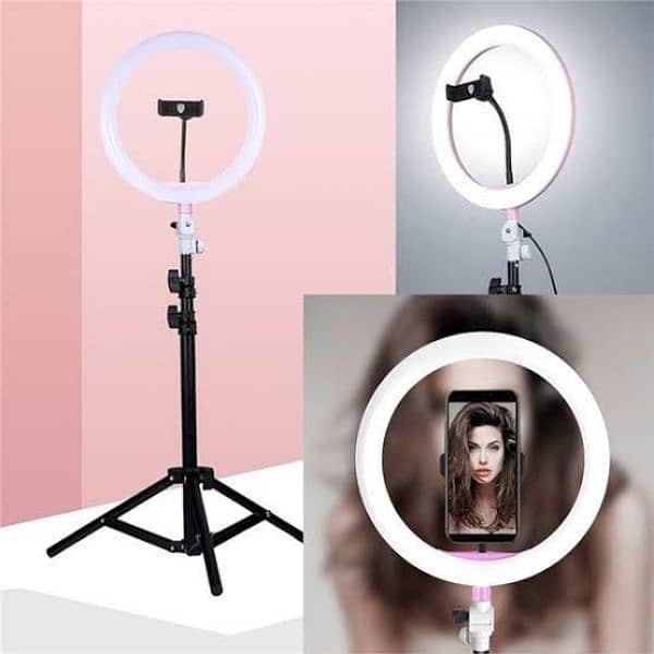 26cm Selfie Ring light + 7 feet Tripod Stand Bluetooth mic available 1