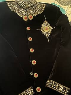 black velvet sherwani