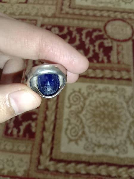 Blue Sapphire (10 Carat) Silver Ring 0