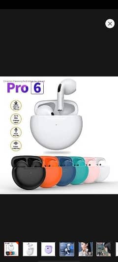 Pro 6 Earbuds With High Quality Sound Wireless Airpords