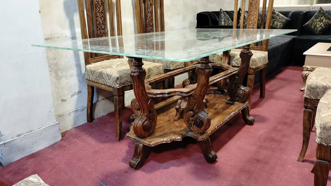 dining table set/wooden chairs/6 seater dining set/glass top dining 8