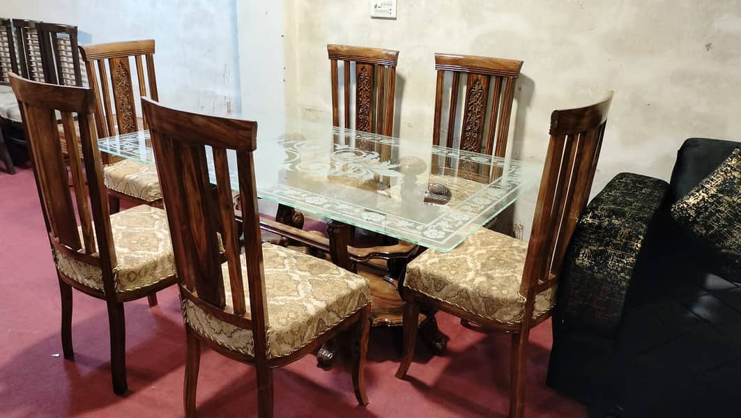 dining table set/wooden chairs/6 seater dining set/glass top dining 10