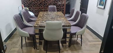imported dining table with 8 chairs