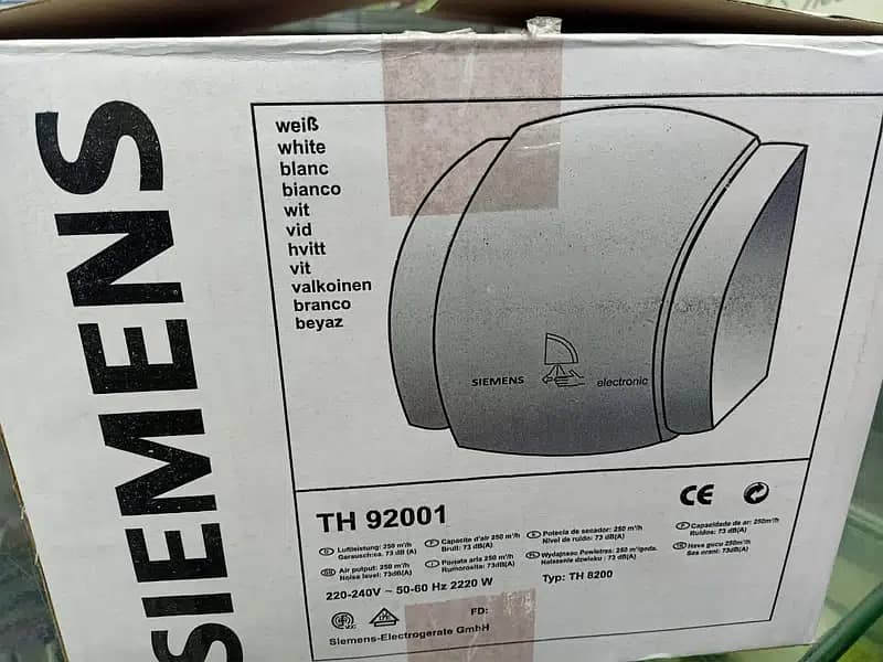 SIEMENS HAND DRYER 100% METAL BODY Available all over in Pakistan 7