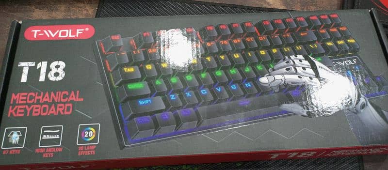 T-Wolf T-18 87keys Gaming Mechanical keyboard 0