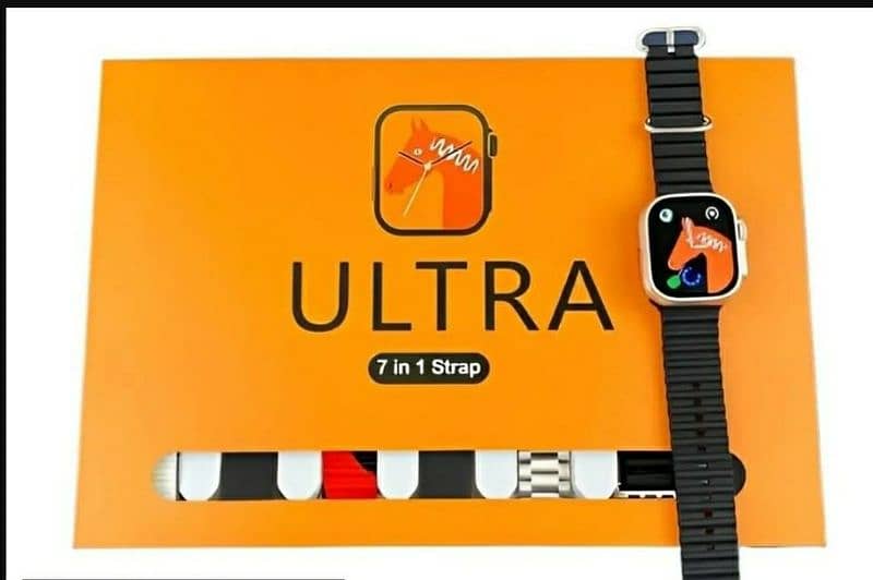 7 in 1 ultra smart watch with 7 straps and wireless charging bluetooth 0