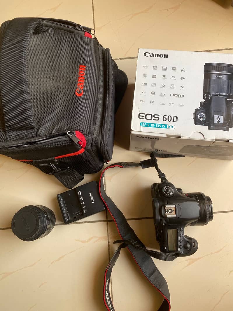 CANON 60D with canon 18-55mm and 50mm,  Box + Accessories 6