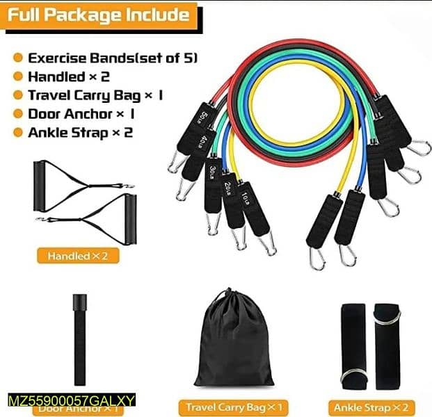 Resistance exercise band pack of 11 3