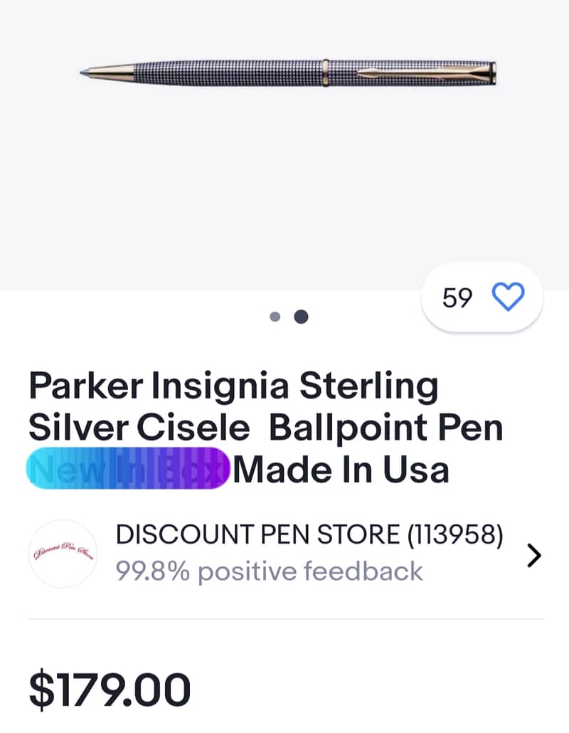 BALL POINT PARKER INSIGNIA STERLING SILVER(چاندی) BALLPOINT 4