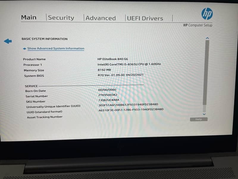 Hp elite book i5 8 Gen (g6) 8