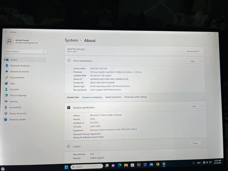 Dell XPS 15 9510 UHD Touchscreen 6