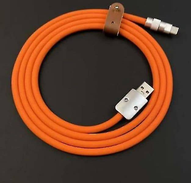 Fibre Type - C 120w 6A fast charging cable | Black, Blue, Orange 1