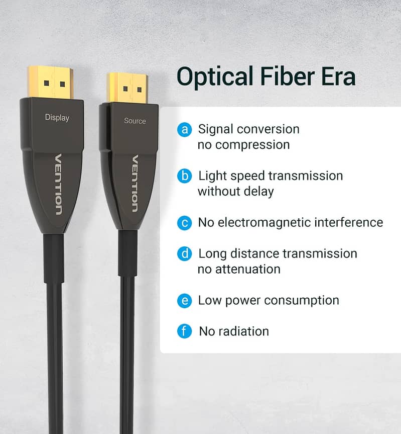 HDMI Cable 30M, 4K 60Hz, Optical Fiber, VENTION Brand. 1