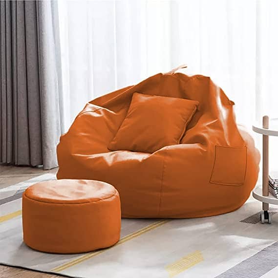 Set of 3 Leather Bean Bags | Bean Bags Chair_Stylish_Comfortable 3