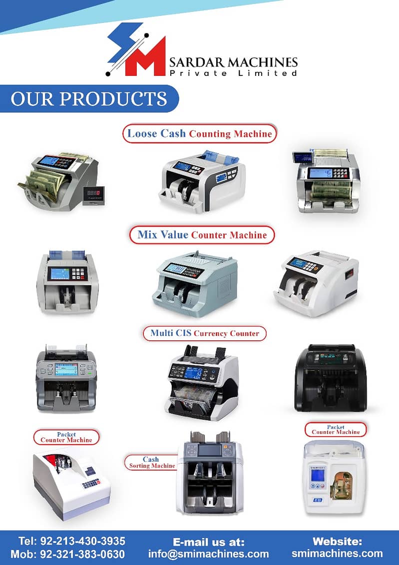 Cash currency note bill counting machine in Pakistan with fake note de 5