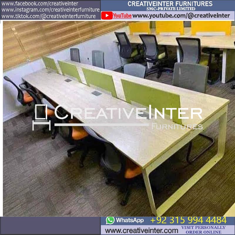 Call Center Office table workstation laptop compute chair working desk 18