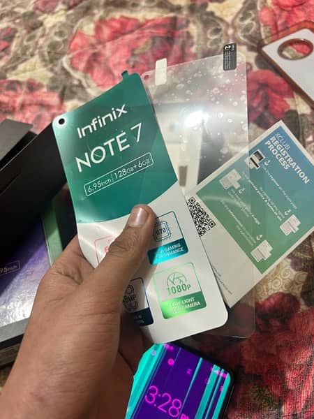 Infinix note 7 6/128 dual sim pta approved with original box and cover 8
