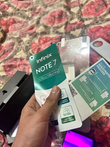 Infinix note 7 6/128 dual sim pta approved with original box and cover 10