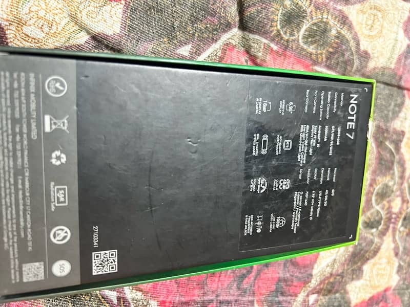 Infinix note 7 6/128 dual sim pta approved with original box and cover 12
