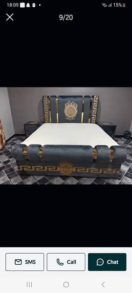 Double bed / Bed set / Furniture / King size bed / poshish  bed 7