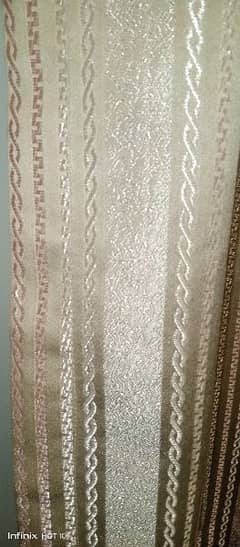 Pink Jacquard Curtains pair Good condition 0