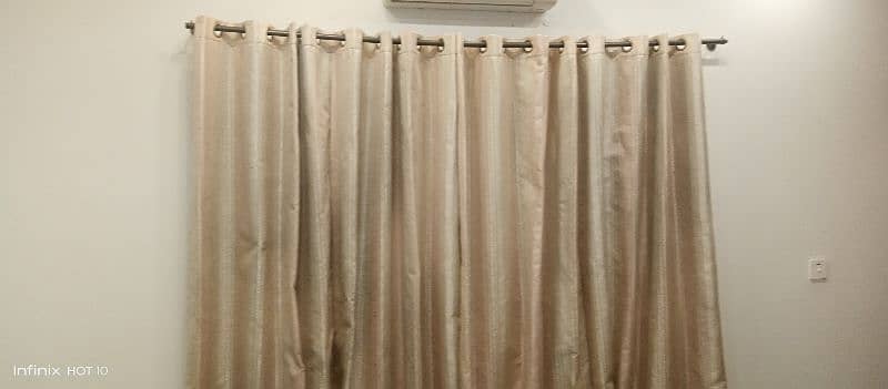 Pink Jacquard Curtains pair Good condition 1