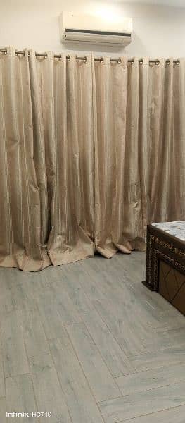 Pink Jacquard Curtains pair Good condition 2