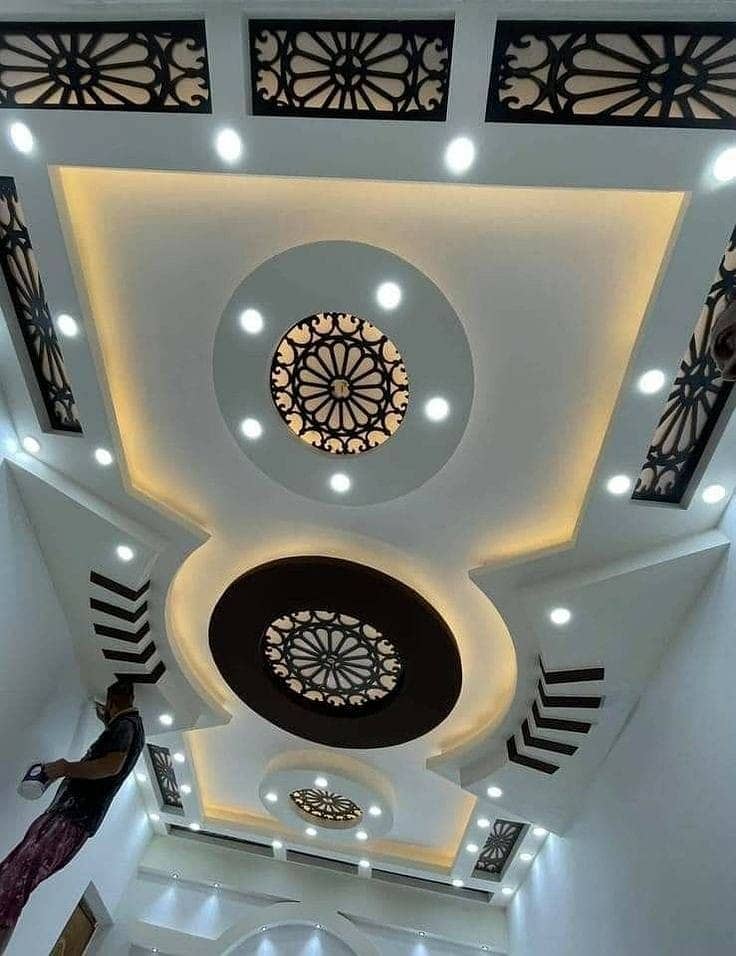 false ceiling/pop ceiling/Gypsum Panel Ceiling/pvc ceiling/wallpapers 5