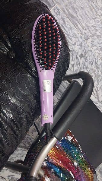 Electric heated hair straightener brush for sale 2