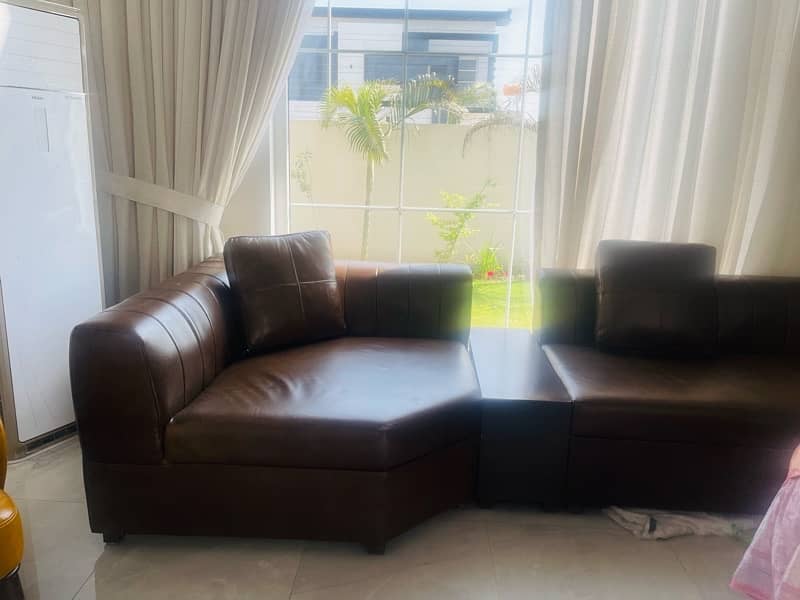 Real leather 11 seater sofa 4