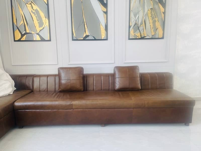 Real leather 11 seater sofa 5