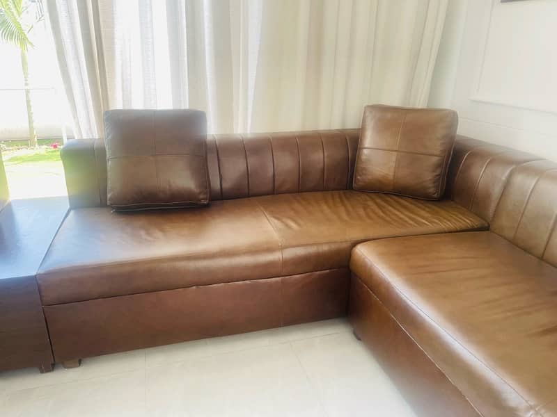 Real leather 11 seater sofa 6